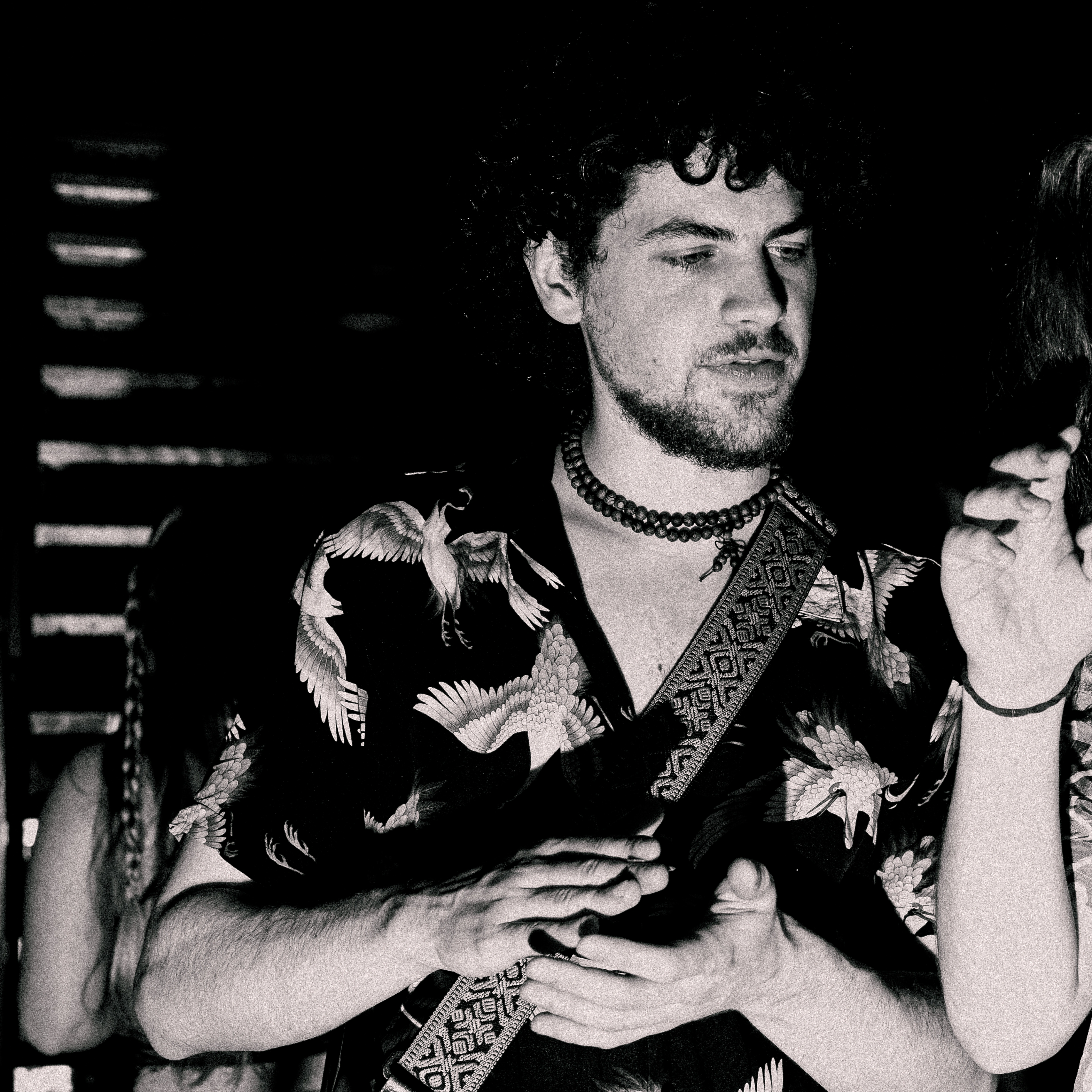 Black and White Photo shortly before playing a show